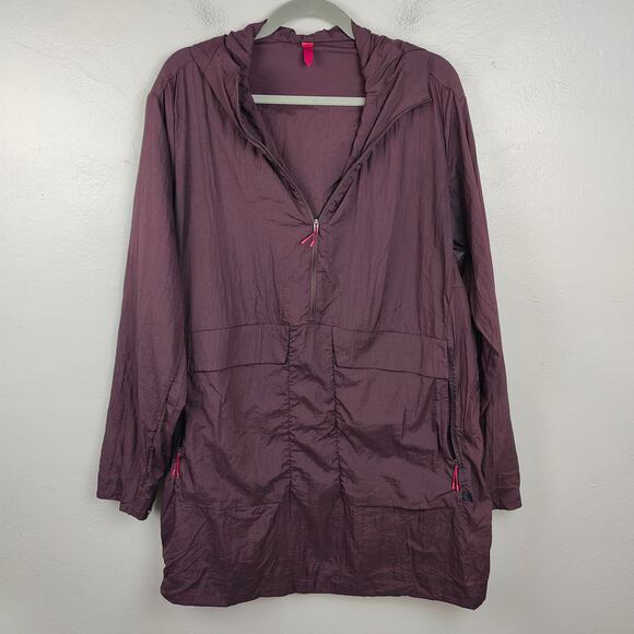 Lululemon lab Packable Anorak Pelt Jacket Mens Large Purple Hooded Poncho Vented - Picture 1 of 9